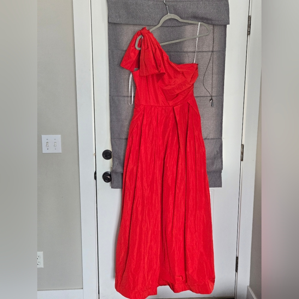 Donna Karan One Shoulder,taffeta bow Detail Gown, Sz 8 - Picture 7 of 12